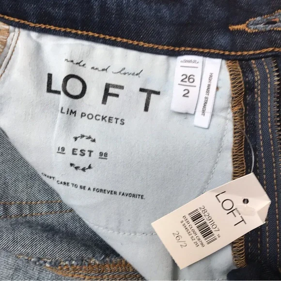 Loft Slim Pocket Straight Leg Medium Wash Jeans, NWT, 2/26 - Picture 5 of 11